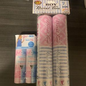 Boy gender reveal confetti sticks and silly string